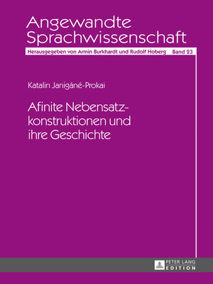 cover image of Afinite Nebensatzkonstruktionen und ihre Geschichte